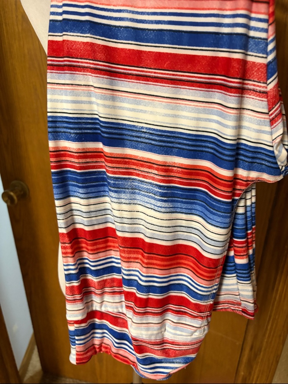 LuLaRoe Red White and Blue Striped Leggings